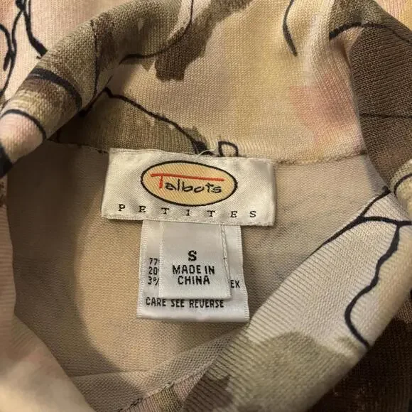 Vintage Talbots S Knit Silk Floral Top - Picture 6 of 6